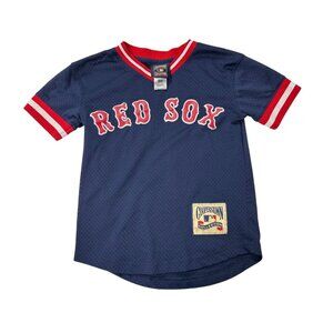 Red Sox Small Youth Boys/Girl Cooperstown Collection Mesh Jersey Unisex Navy/Red